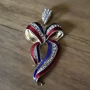 Crystal/Enamel Patriotic Pendent
